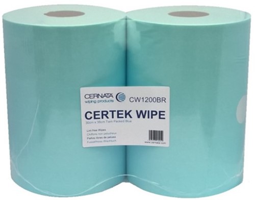 10 Packs of CERTEK PLUS Industrial Wiping Rolls - 2 x 400 Sheets